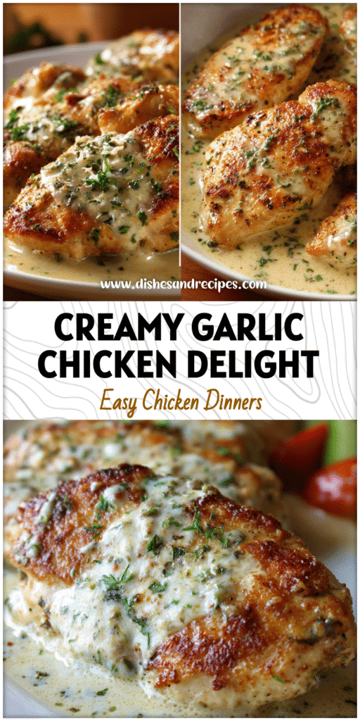Plate of creamy garlic parmesan chicken topped with herbs and served as a healthy dinner recipe.